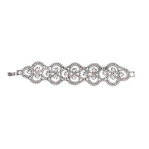 Rhinestone Crystal Bridal Wedding Bracelet Silver Tone